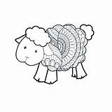 Mandala Lamb Sheep Coloring Mandalas Animal Pages Seal sketch template