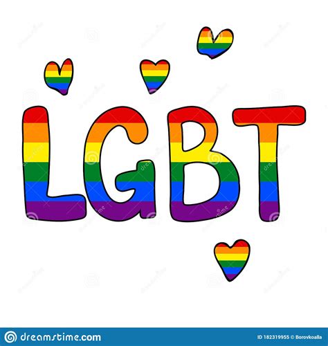 hand drawn text lgbt and hearts template design vector illustration