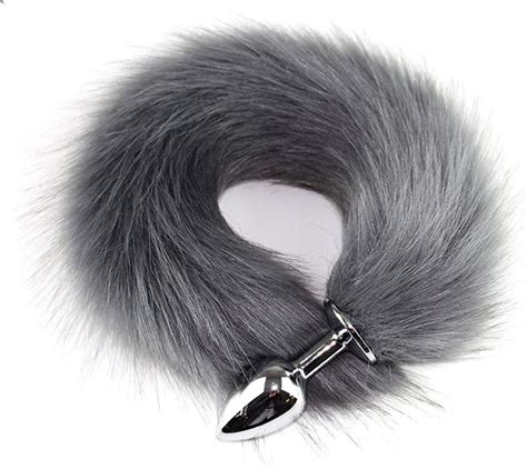 Fake Hair Lovely Fox Tail Butt Metal Plug Long Anal Sex Toy