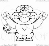 Cartoon Monkey Baboon Mad Clipart Outlined Coloring Vector Thoman Cory Regarding Notes sketch template