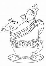 Coloring Pages Tea Cup Printable Adults Colouring Teapot Starbucks Color Teacup Templates Set Decorative Stanley Cups Childhood Template Adult Book sketch template