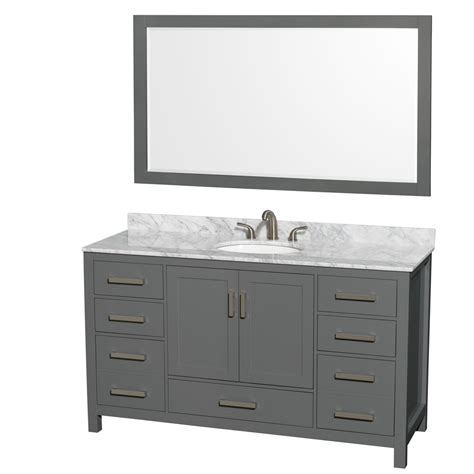 single bathroom vanity  dark gray  countertop sink