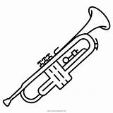 Trumpet Musical Trompeta Tromba Colorare Instrumentos Musicales Instrumento Trombeta Monocromo Cobre Ultracoloringpages Heart sketch template