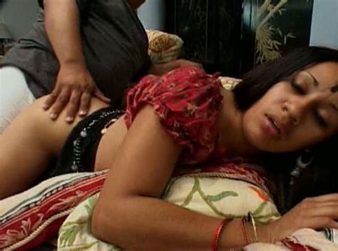 two guys fuck indian brunette lady tina on the couch