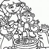 Dora Explorer Candles Cakes sketch template