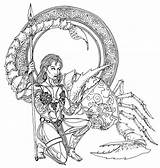 Scorpion Skorpion Astrologie Zodiac Ausmalen Coloriages Erwachsene Colouring Malvorlagen Anti Colorier Partager sketch template