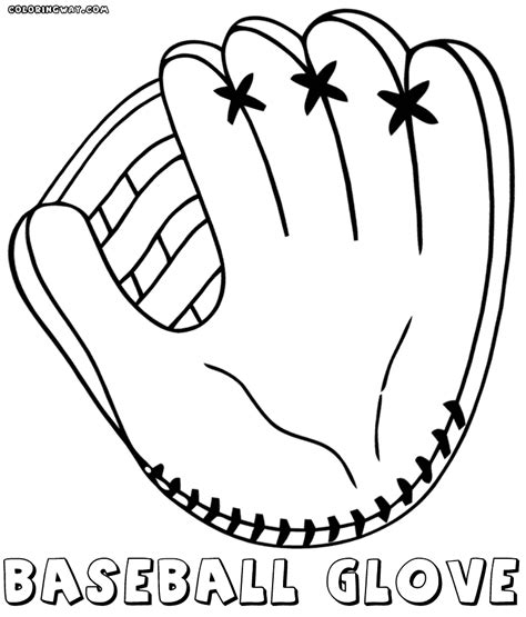baseball glove page coloring pages