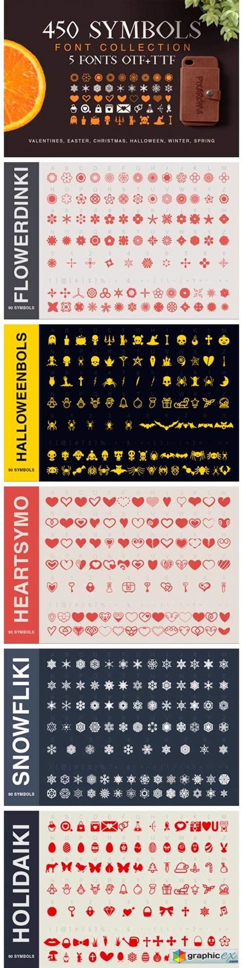 symbols collection font   vector stock image photoshop icon