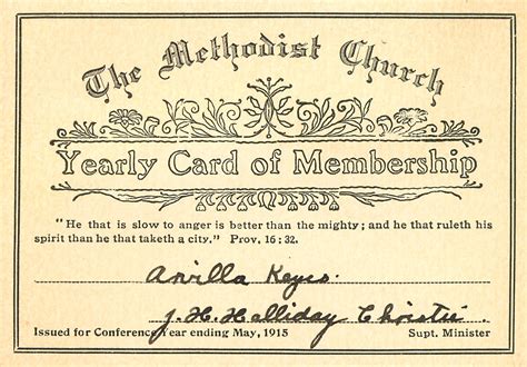 methodist church membership card yearly card  membership flickr