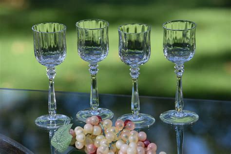 Vintage Crystal Wine Cordial Glasses Set Of 4 Mikasa Seville 1970 S