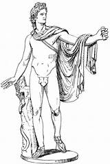 Apollo Coloring Greek Statue Drawing Mythology Pages Roman Gods Sculpture Goddesses Goddess Drawings Psf God Clipart  Svg Sketch Public sketch template
