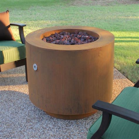 Round 30 Hidden Tank Cor Ten Steel Fire Pit Free