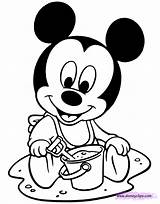 Mickey Baby Coloring Pages Mouse Disney Book Printable Football Minnie Color Babies Maus Kids Pdf Pluto Micky sketch template