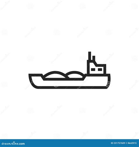 barge ship  icon river transport symbol stock vector illustration  logotype boat