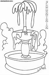 Fountain Coloring Pages Colorings sketch template