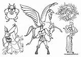 Mythology Kolorowanki Disneya Bajki Mewarnai Colorine Athena Icarus sketch template