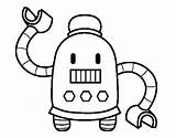 Robot Coloring Kids Cute Pages Arms Long Drawing Print Robots Colorear Coloringcrew Coloring4free Getdrawings sketch template