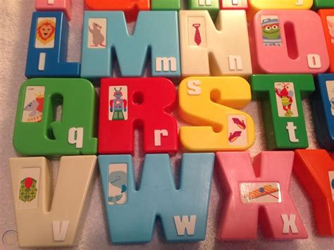 sesame street alphabet vintage jumbo abc colorful toy blocks tyco