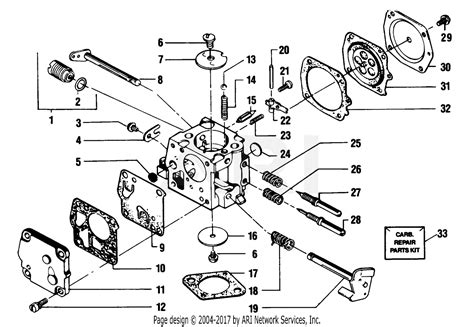 poulan  gas  parts diagram  carburetor breakdown