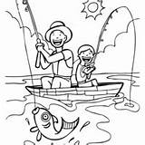 Menino Pescando Colorir Canoa sketch template