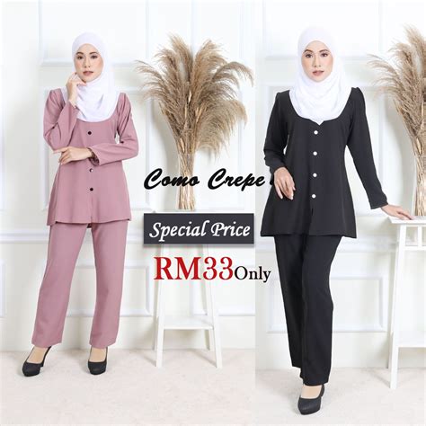 baju muslimah blouse suit set suit plain bajuseluar design baju