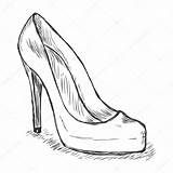 Heel High Shoes Sketch Drawing Stiletto Vector Illustration Women Drawings Womens sketch template