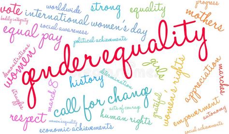gender equality word cloud stock vector illustration of opportunities