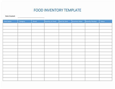 inventory templates