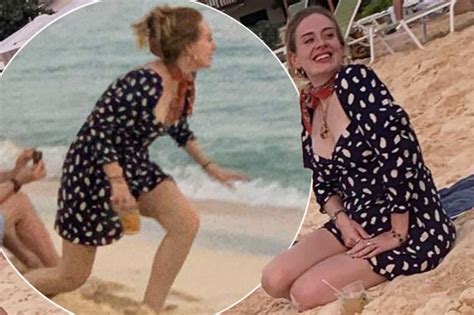Adele Shows Off Three Stone Weight Loss On Beach With A List Pals In