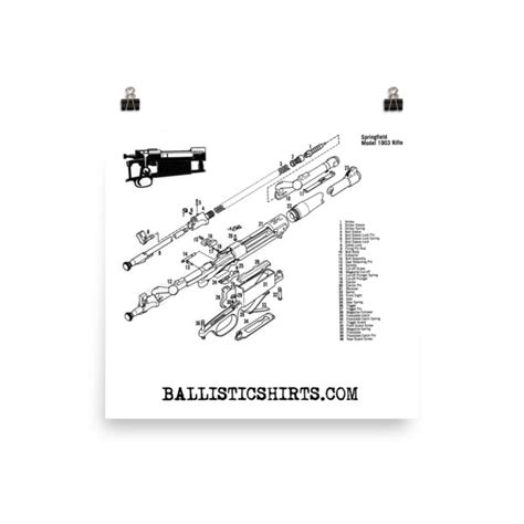 springfield exploded schematic poster ballistic shirts  store