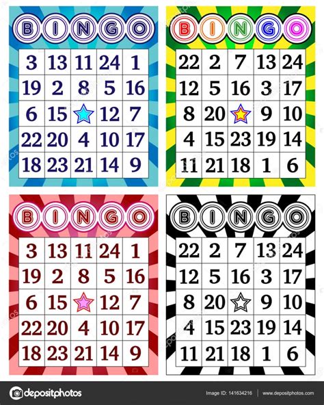 bingo cards set stock vector image  ccarolinehan