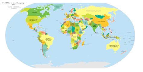 la carte du monde en langue locale une carte du monde