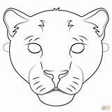 Mask Coloring Panther Pages Printable Animal Tiger Drawing Masks Templates Dot Paper sketch template