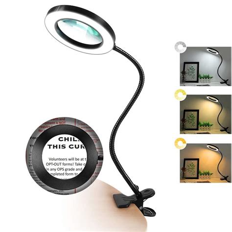 Tonhui Magnifying Glass With Light 10x Led Magnifying Lamp Clip On
