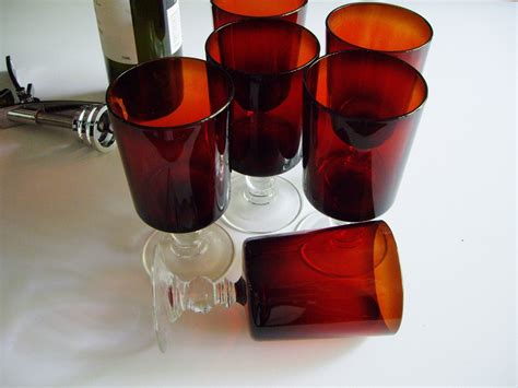 Luminarc Red Wine Glasses With A Clear Ball Stem Set Of 6 Large Water