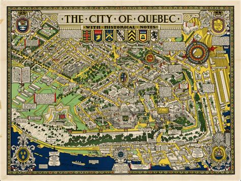 Pictorial Maps Quebec Quebec City
