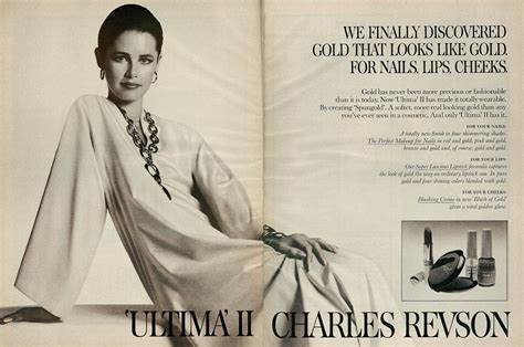 beauty ad ultima ii spungold makeup charles revson lovely model  pages beauty ad