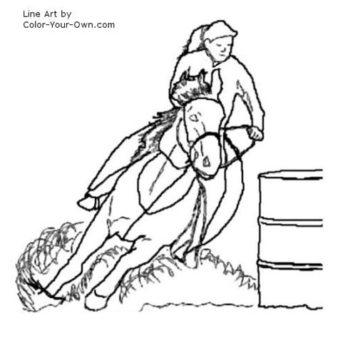 barrel racing horse coloring page
