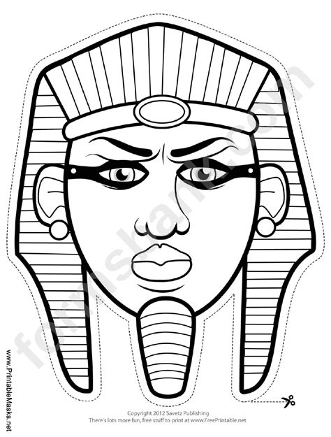 egyptian pharaoh mask outline template printable