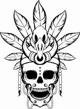 Skull Indian Indians sketch template