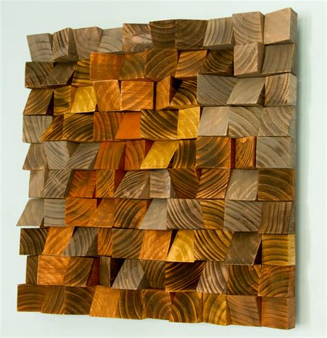 wood wall art geometric wood art mosaic  hells gate autumn  colour trends art