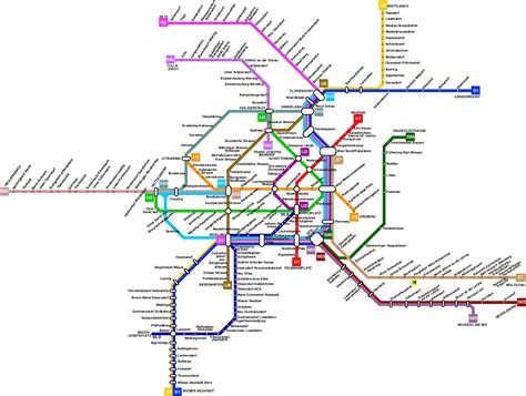 Large Detailed Public Transportation Map Of Vienna City