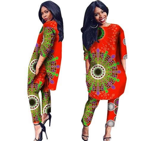 african clothes  pieces set print dashiki african clothes  women cotton batik african ankara