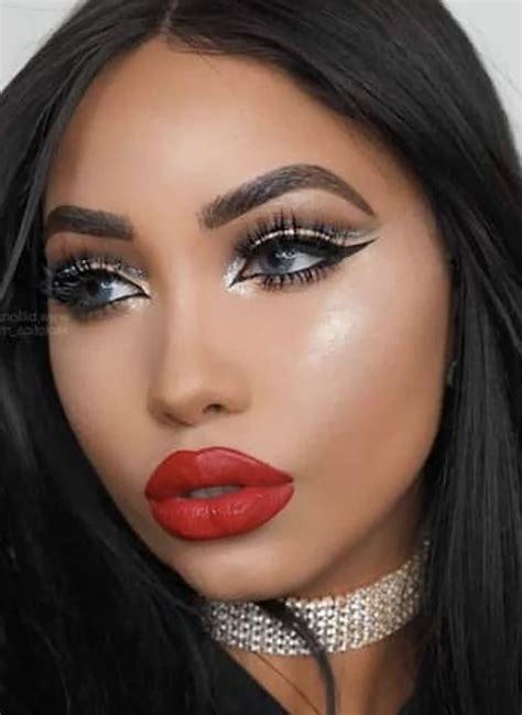 Elegant Hollywood Glamorous Makeup Ideas Red Lips Looks Glamorous