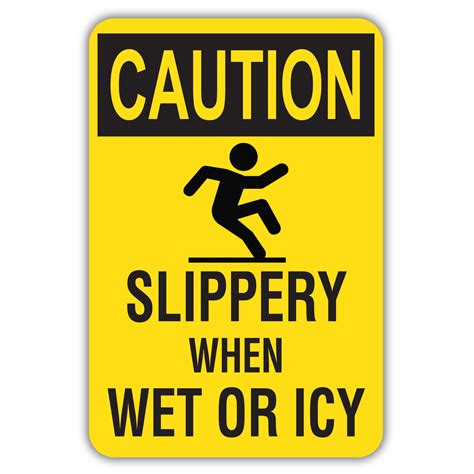 caution slippery  wet  icy american sign company
