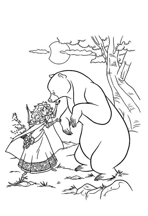 princess merida   mother turned   bear coloring pages