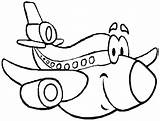 Cartoon Plane Airplane Coloring Clipart Pages Transportation Kids Air Disney Colouring Aeroplane Drawing Printable Planes Cliparts Clip Drawings Cute Color sketch template
