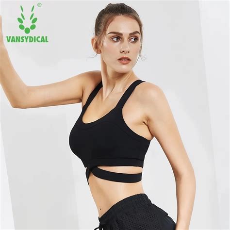 vansydical sexy yoga bra women backless yoga bra sports underwear