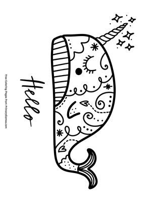 narwhal coloring page google search unicorn coloring pages whale