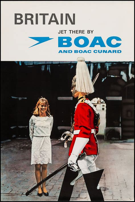 britain boac travel poster 1960s reizen en reclameposter